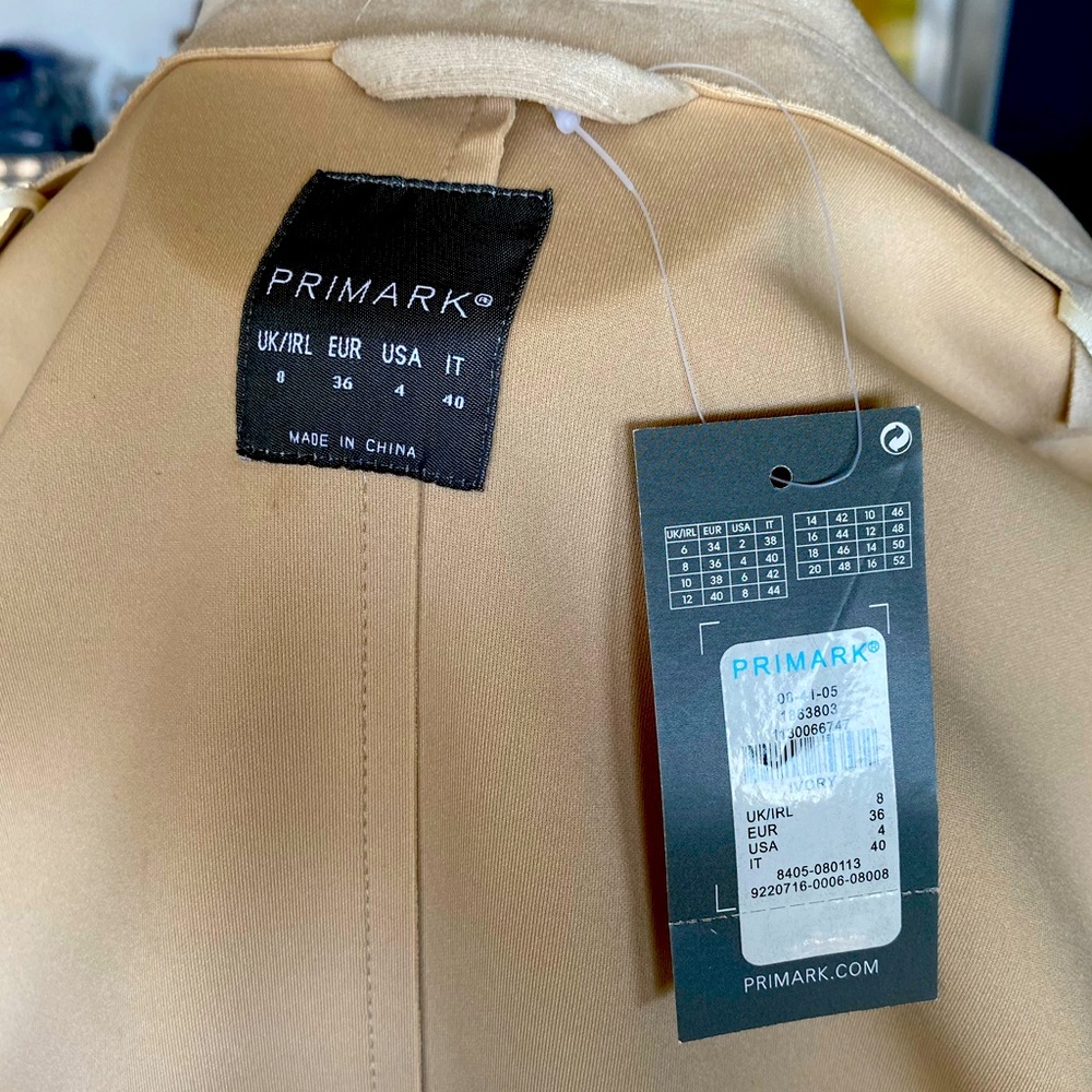 Faux Suede 3/4 Cream Women’s Jacket US 4 - Picture 2 of 7